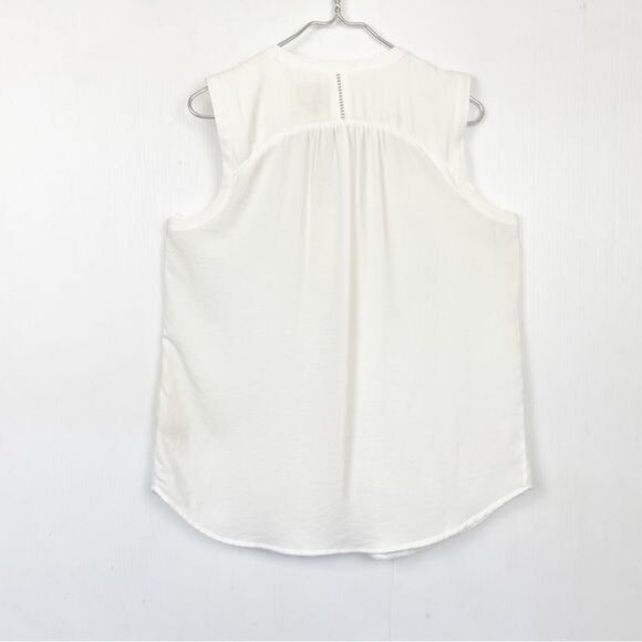 Anthropologie Maeve embroidered White Floral Lace Up sleeve less top 12 - Picture 5 of 11